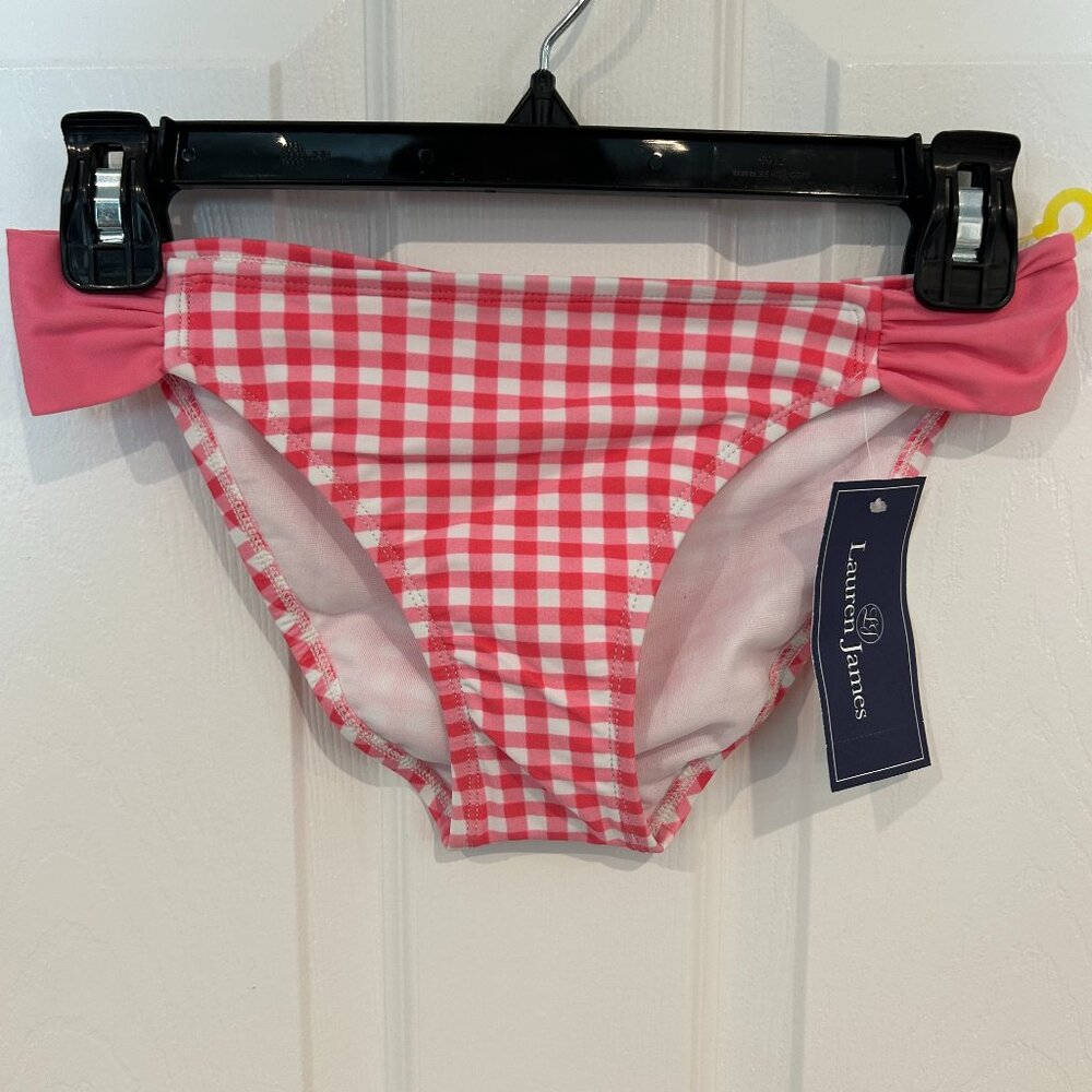 Lauren James NWT Pink Gingham Hipster Bikini Bottom S